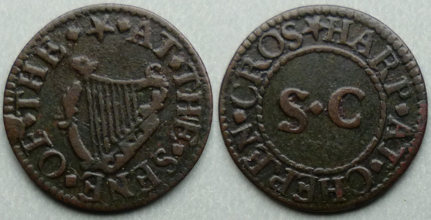 Charing Cross, S C AT THE SENE OF THE HARP farthing Charing Cross, S C AT THE SENE OF THE HARP farthing